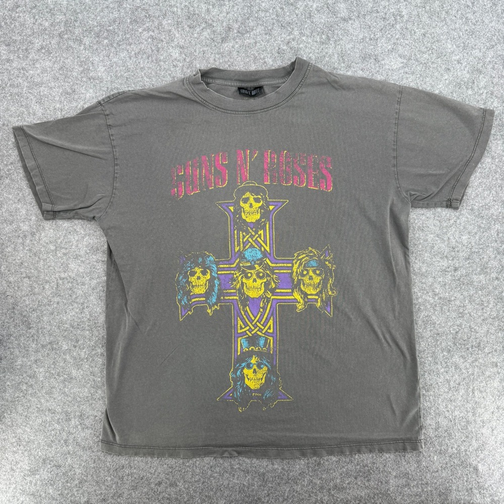 Vintage Guns N Roses Black Cross Short Sleeve T Shirt Small